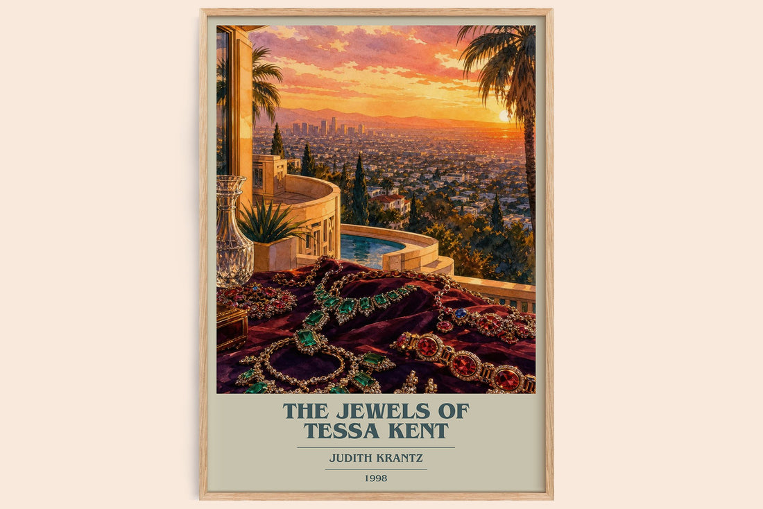 The Jewels of Tessa Kent book cover book poster by Judith Krantz – framed literary art print