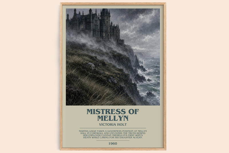 Mistress of Mellyn Bookish Wall Art by Victoria Holt (Modern style)
