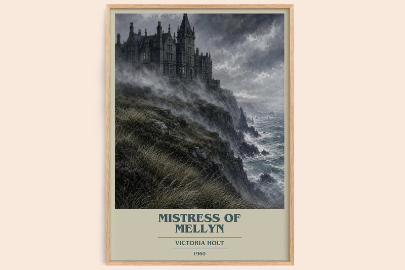 Mistress of Mellyn Book Cover Poster by Victoria Holt (Modern Minimalist style)