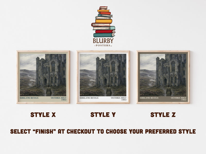 Kirkland Revels literary print in frame leaning in hallway – gothic wall art