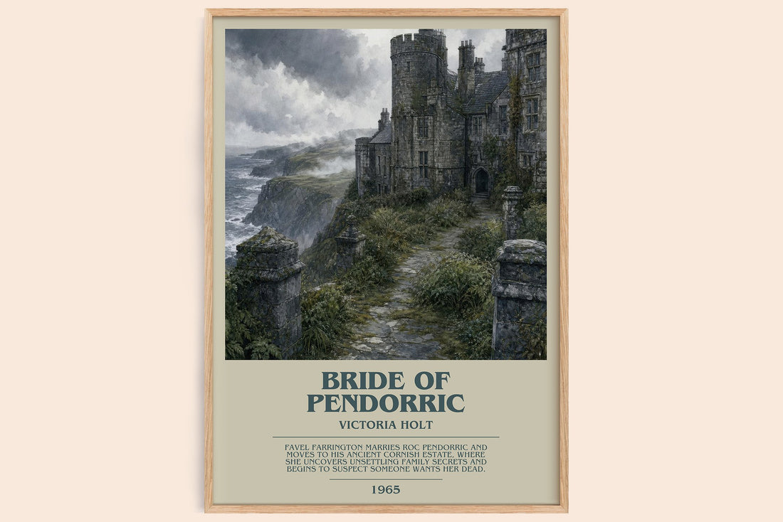 Bride of Pendorric bookish book poster by Victoria Holt – framed literary art print