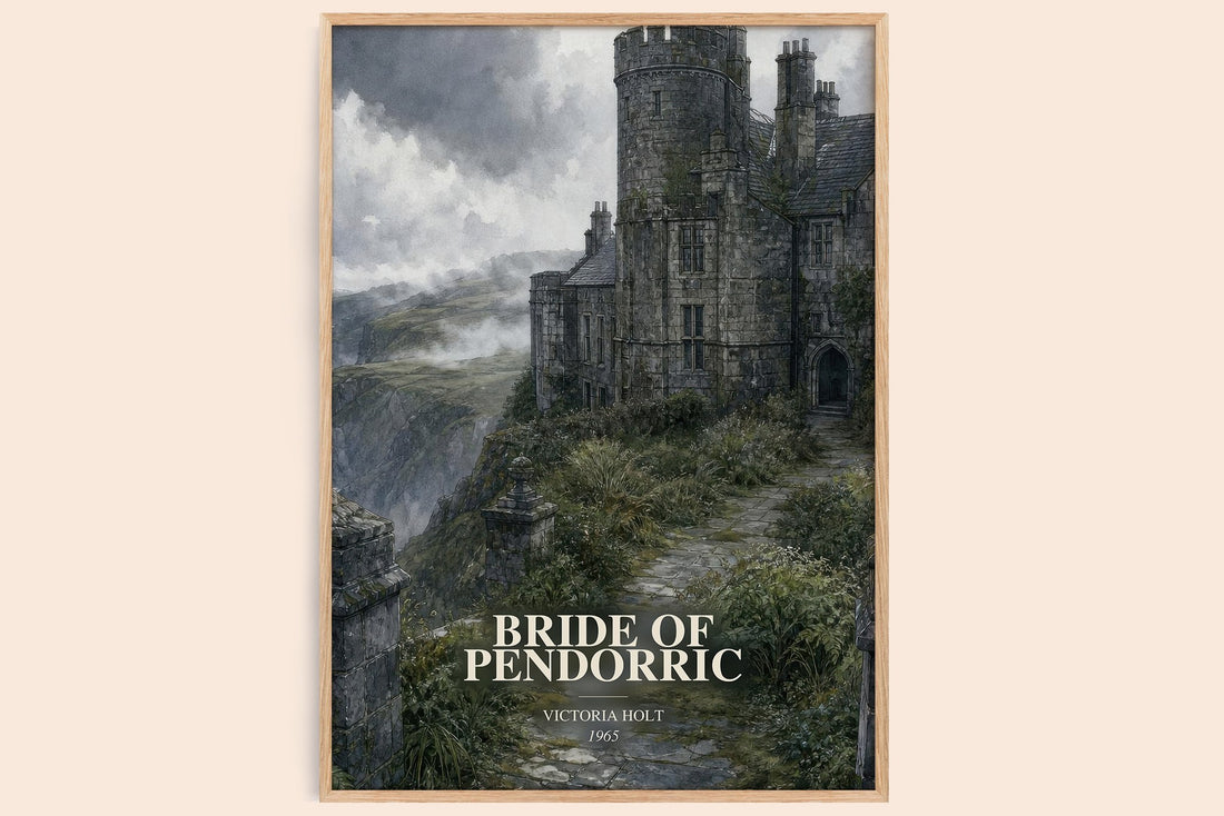 Bride of Pendorric watercolour book poster by Victoria Holt – framed literary art print