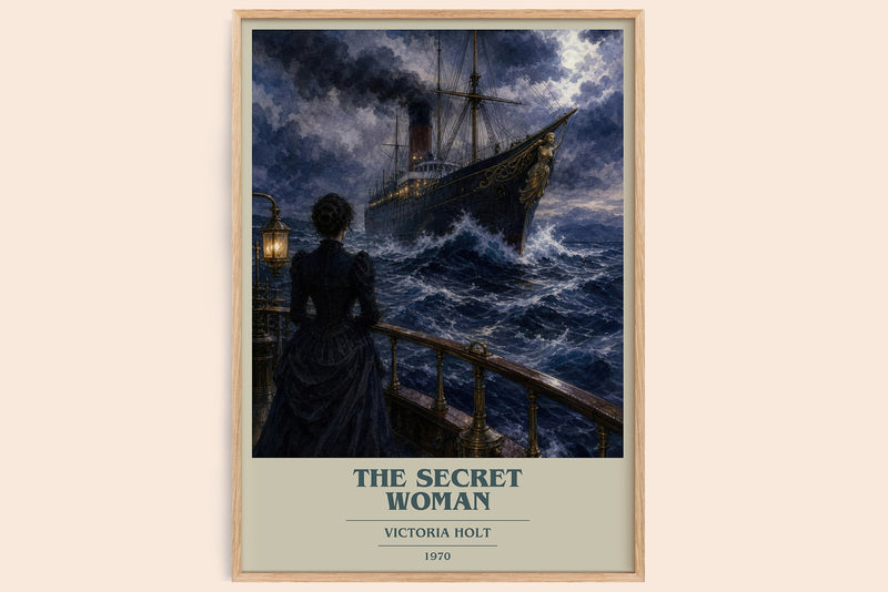 The Secret Woman book cover book poster by Victoria Holt – framed literary art print