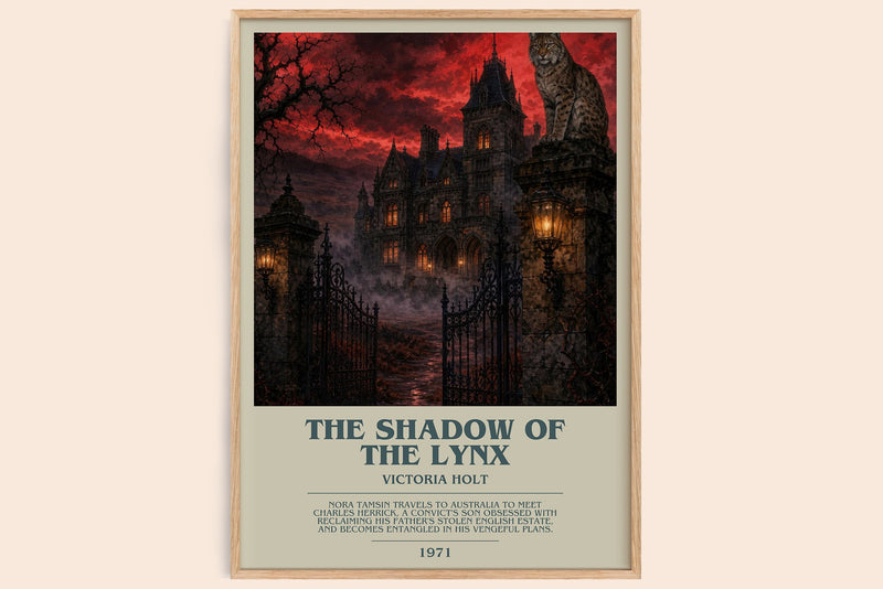 The Shadow of the Lynx bookish book poster by Victoria Holt – framed literary art print