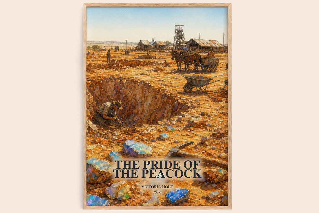 The Pride of the Peacock watercolour book poster by Victoria Holt – framed literary art print