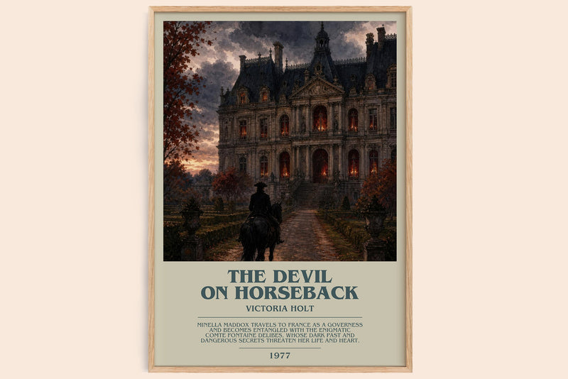 The Devil on Horseback bookish book poster by Victoria Holt – framed literary art print