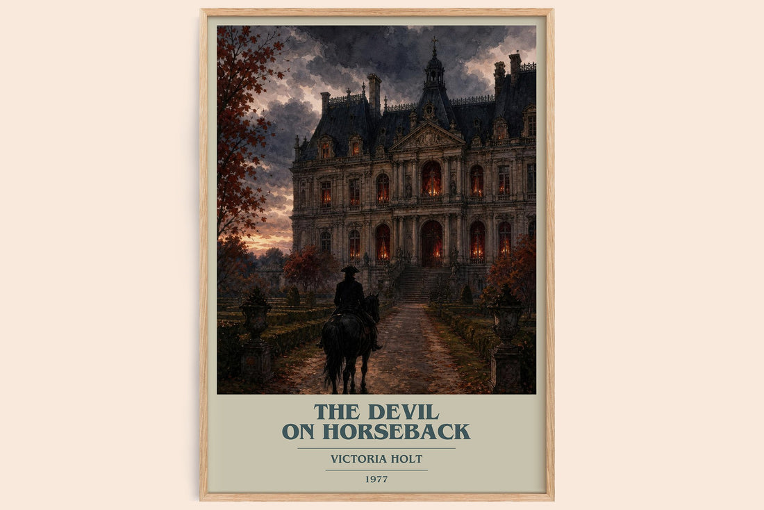 The Devil on Horseback book cover book poster by Victoria Holt – framed literary art print