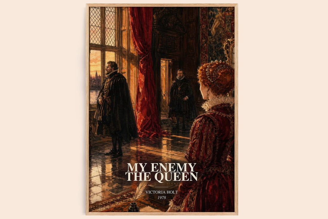 My Enemy the Queen watercolour book poster by Victoria Holt – framed literary art print