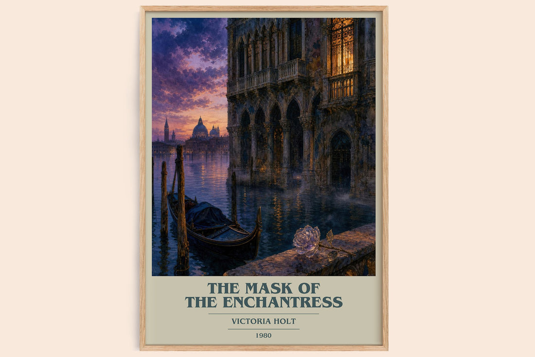 The Mask of the Enchantress book cover book poster by Victoria Holt – framed literary art print