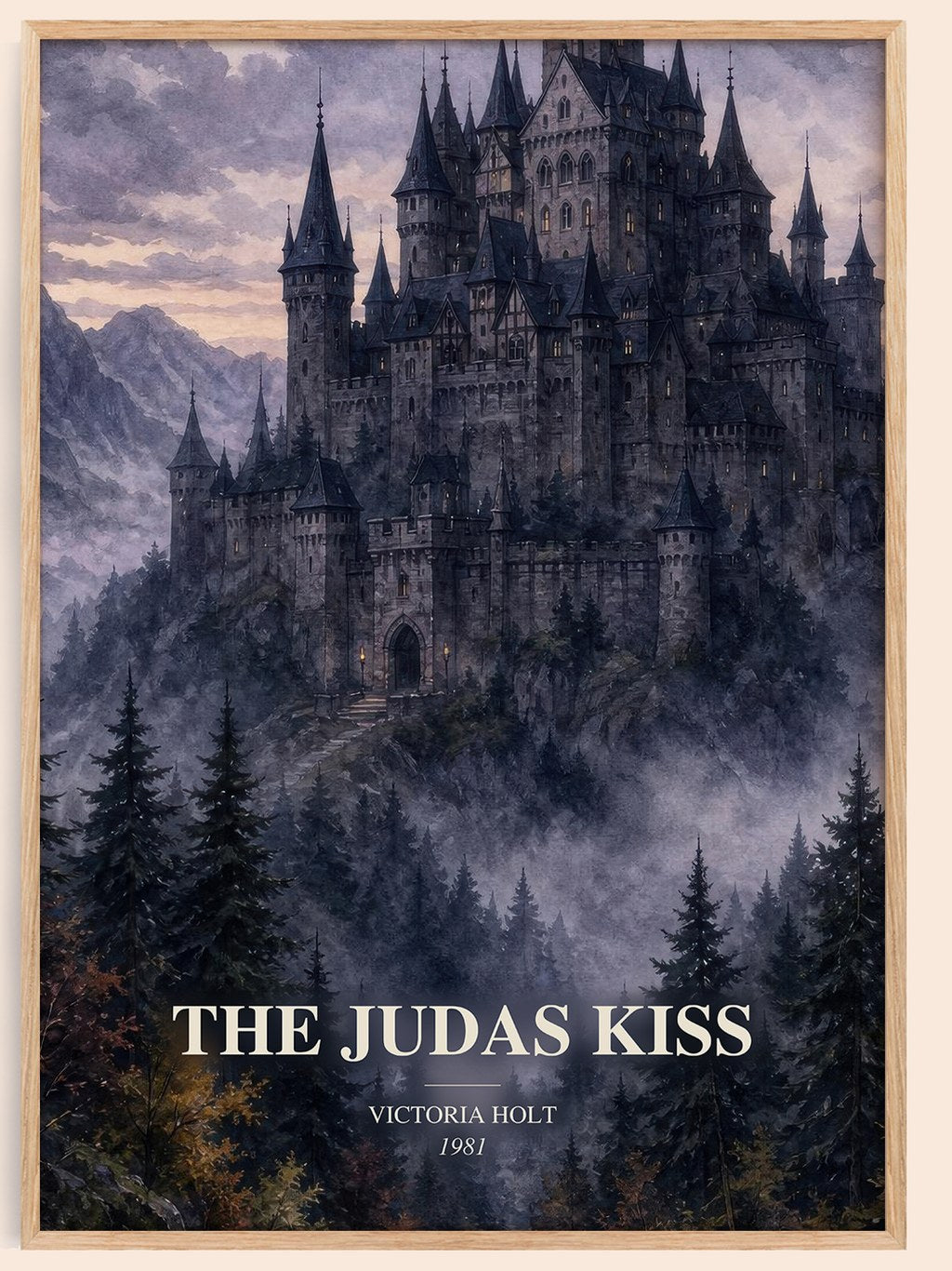 The Judas Kiss watercolour book poster by Victoria Holt – framed literary art print