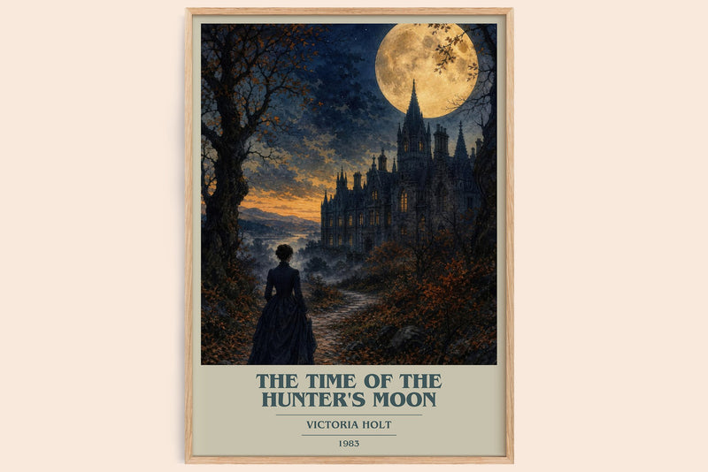The Time of the Hunter's Moon book cover book poster by Victoria Holt – framed literary art print