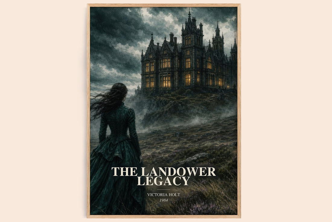 The Landower Legacy watercolour book poster by Victoria Holt – framed literary art print