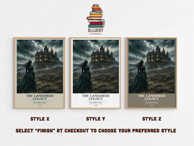 The Landower Legacy book cover print in frame leaning in hallway – gothic wall art