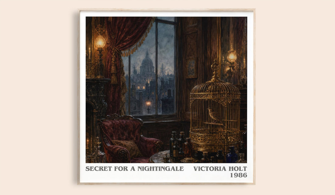 Secret for a Nightingale literary book poster by Victoria Holt – framed literary art print