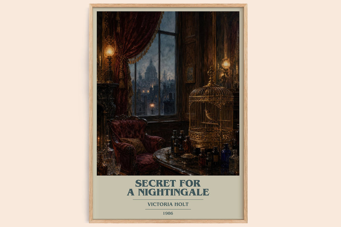 Secret for a Nightingale book cover book poster by Victoria Holt – framed literary art print