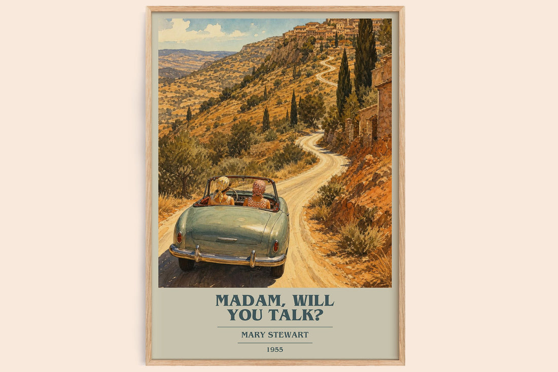 Madam, Will You Talk? book cover book poster by Mary Stewart – framed literary art print