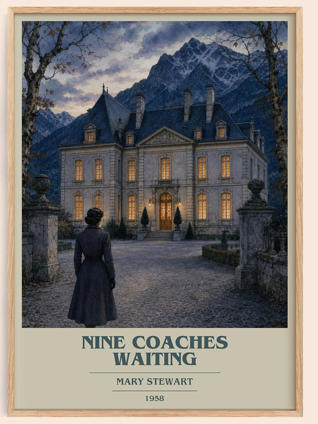 Nine Coaches Waiting Book Cover Poster by Mary Stewart