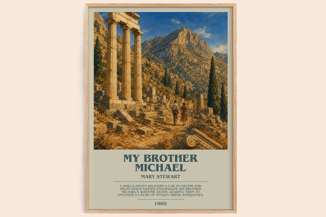 My Brother Michael bookish book poster by Mary Stewart – framed literary art print