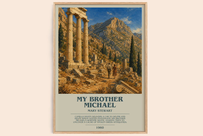 My Brother Michael bookish book poster by Mary Stewart – framed literary art print