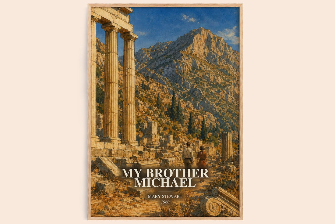 My Brother Michael watercolour book poster by Mary Stewart – framed literary art print