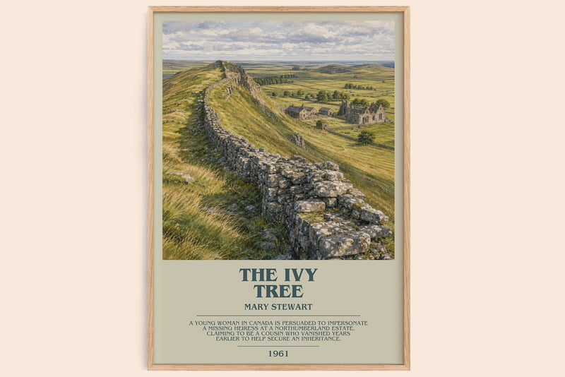 The Ivy Tree bookish book poster by Mary Stewart – framed literary art print