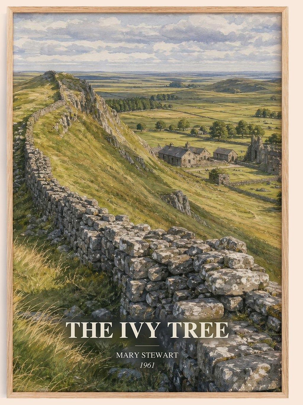 The Ivy Tree watercolour book poster by Mary Stewart – framed literary art print