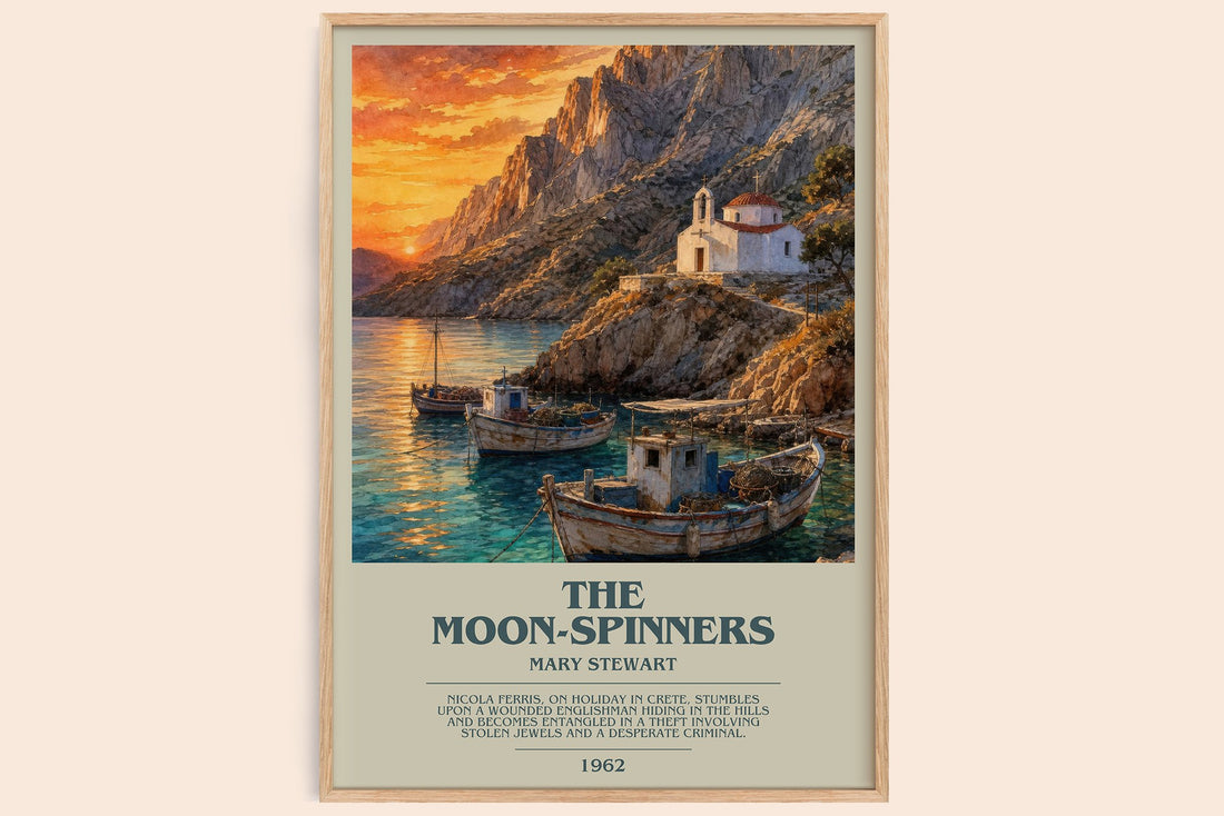 The Moon-Spinners bookish book poster by Mary Stewart – framed literary art print