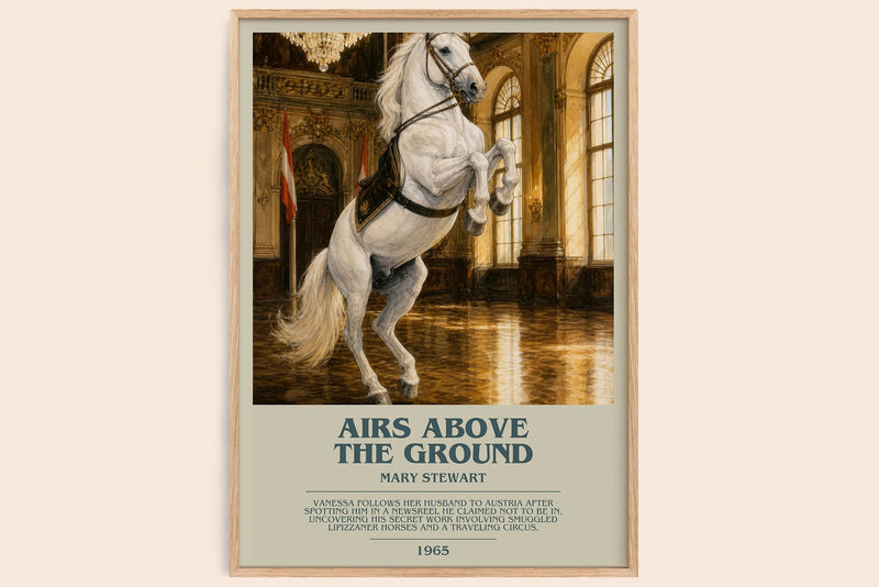 Airs Above the Ground bookish book poster by Mary Stewart – framed literary art print