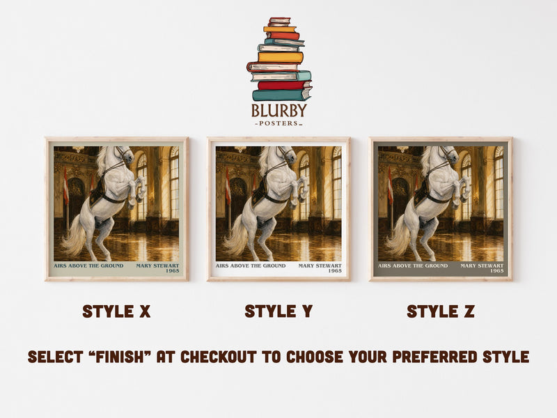 Airs Above the Ground literary print in frame leaning in hallway – thriller wall art
