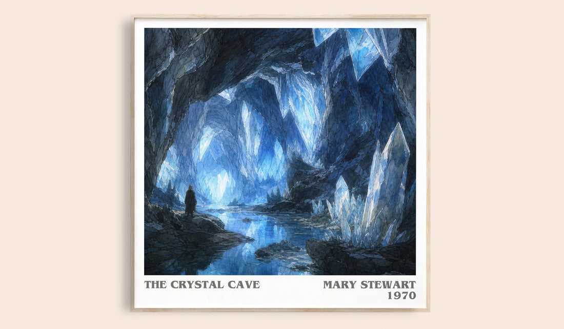 The Crystal Cave literary book poster by Mary Stewart – framed literary art print