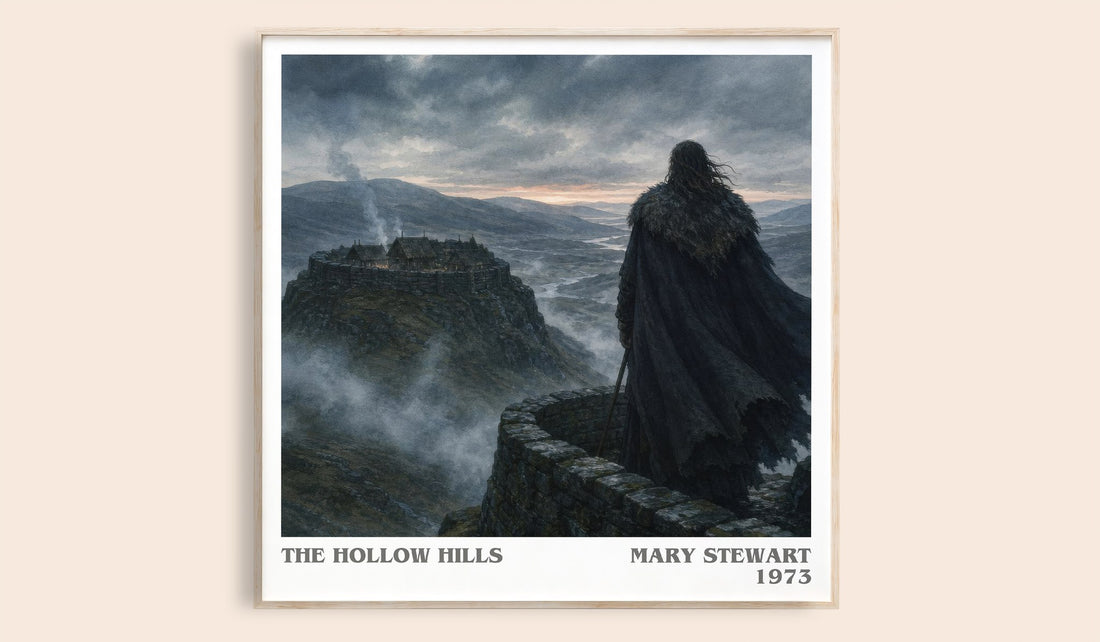 The Hollow Hills literary book poster by Mary Stewart – framed literary art print