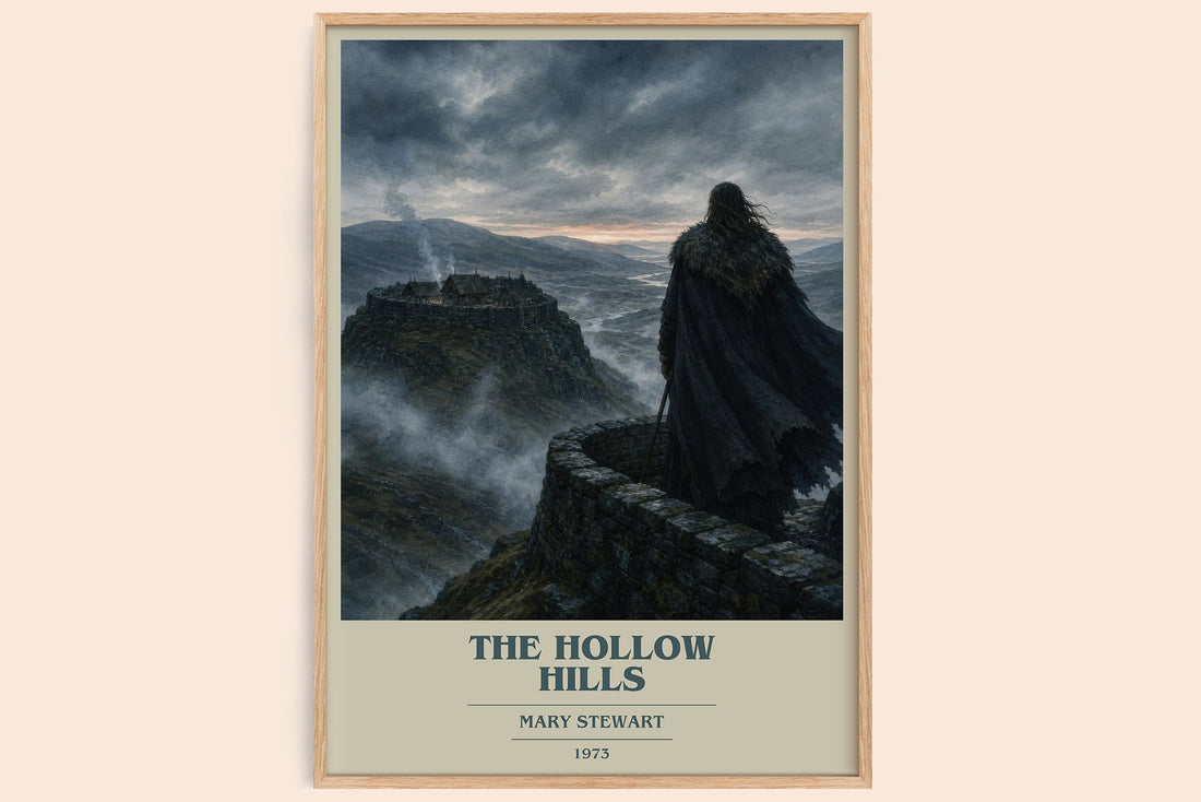 The Hollow Hills book cover book poster by Mary Stewart – framed literary art print