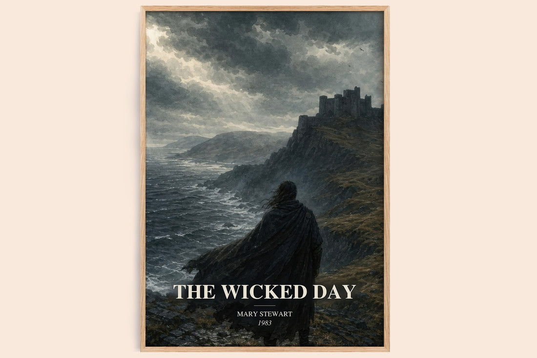 The Wicked Day watercolour book poster by Mary Stewart – framed literary art print