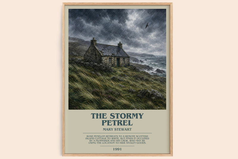 The Stormy Petrel bookish book poster by Mary Stewart – framed literary art print