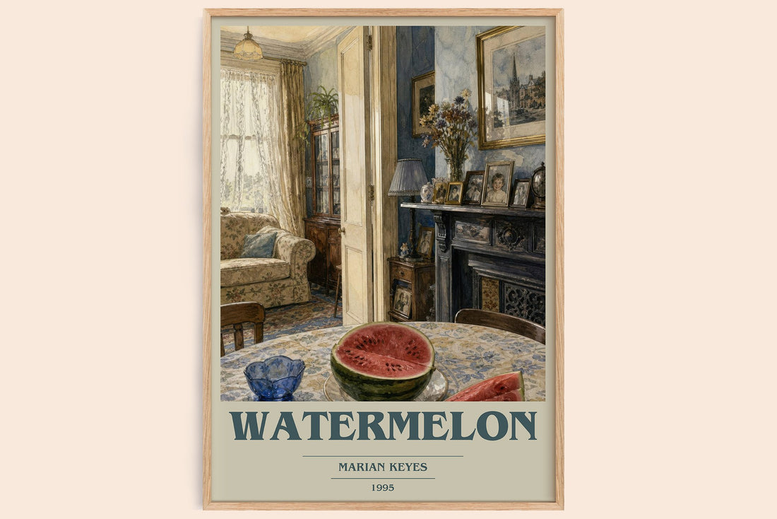 Watermelon book cover book poster by Marian Keyes – framed literary art print