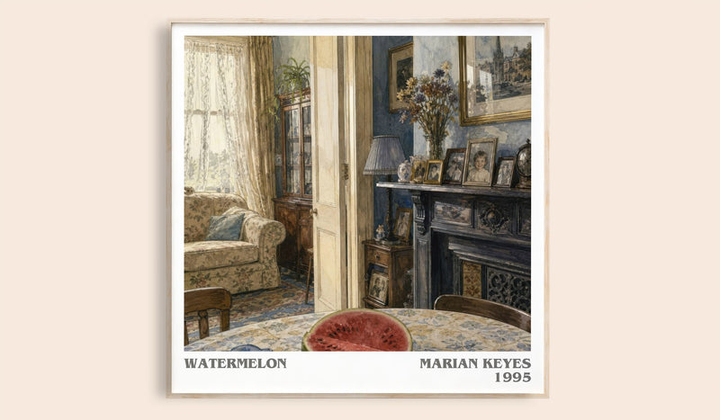 Watermelon Literary Art Print by Marian Keyes (Square style)
