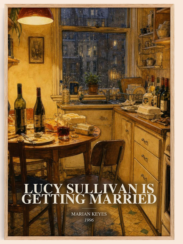Lucy Sullivan Is Getting Married watercolour book poster by Marian Keyes – framed literary art print