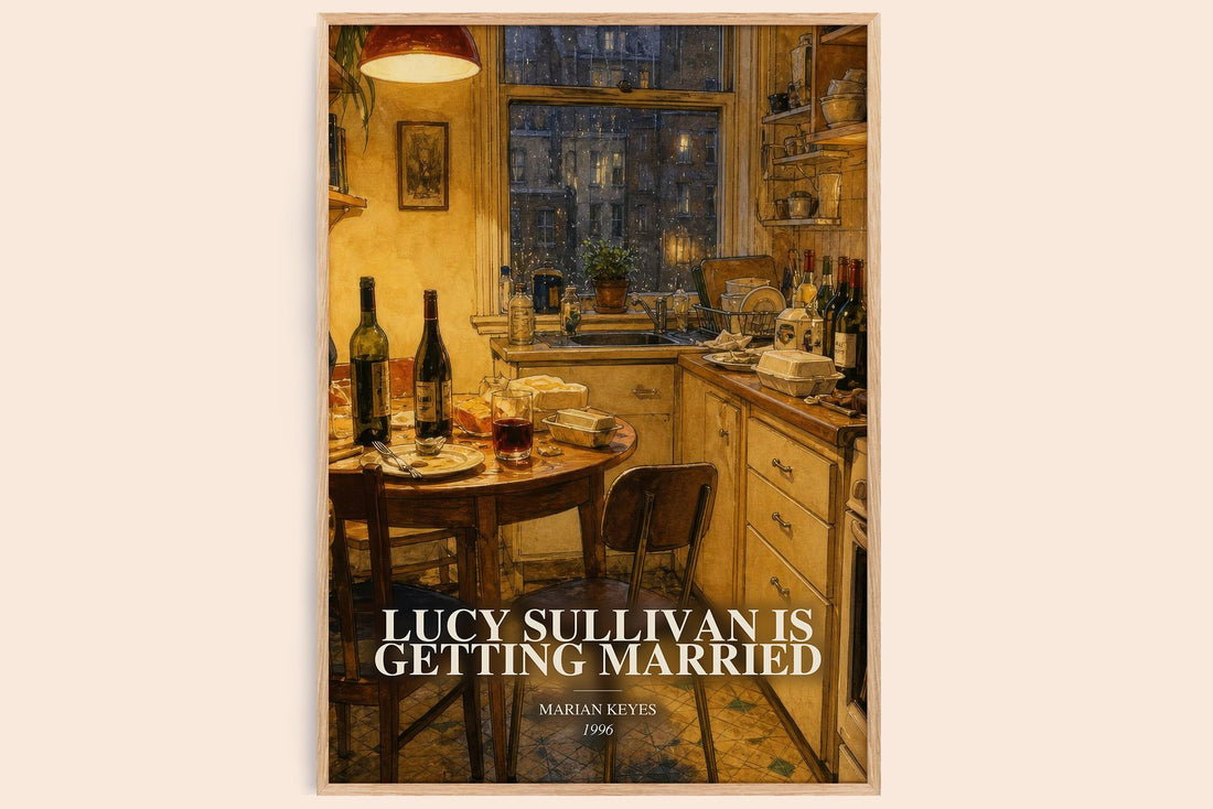Lucy Sullivan Is Getting Married watercolour book poster by Marian Keyes – framed literary art print