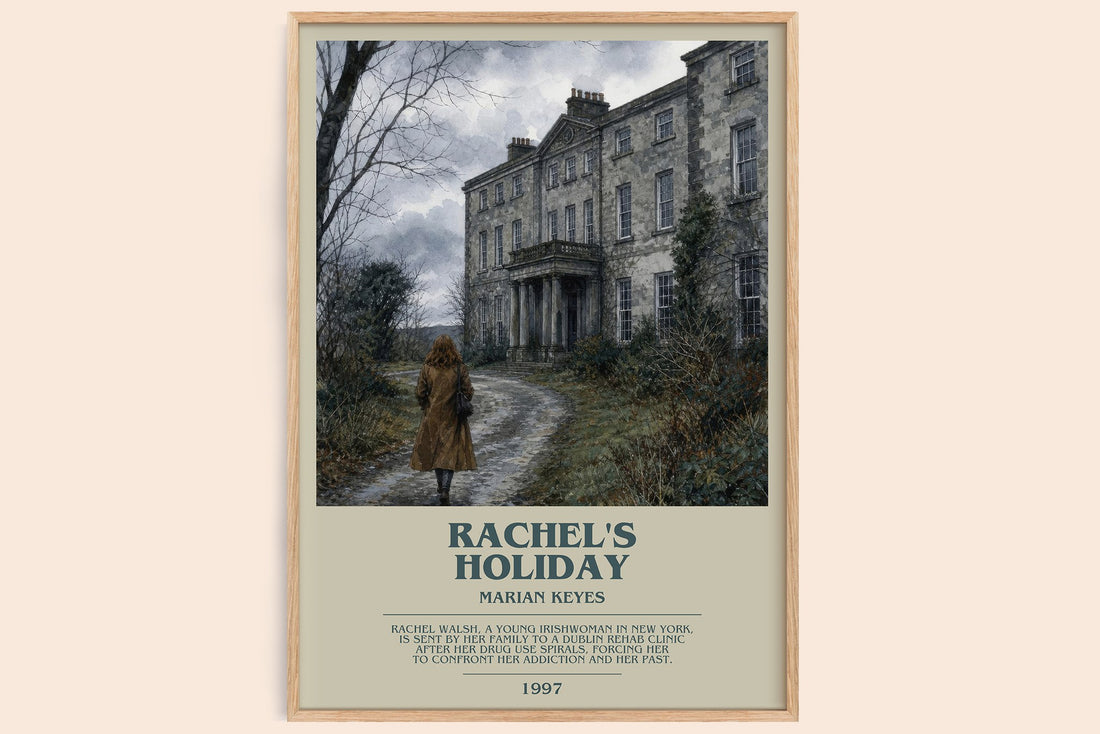 Rachel's Holiday bookish book poster by Marian Keyes – framed literary art print
