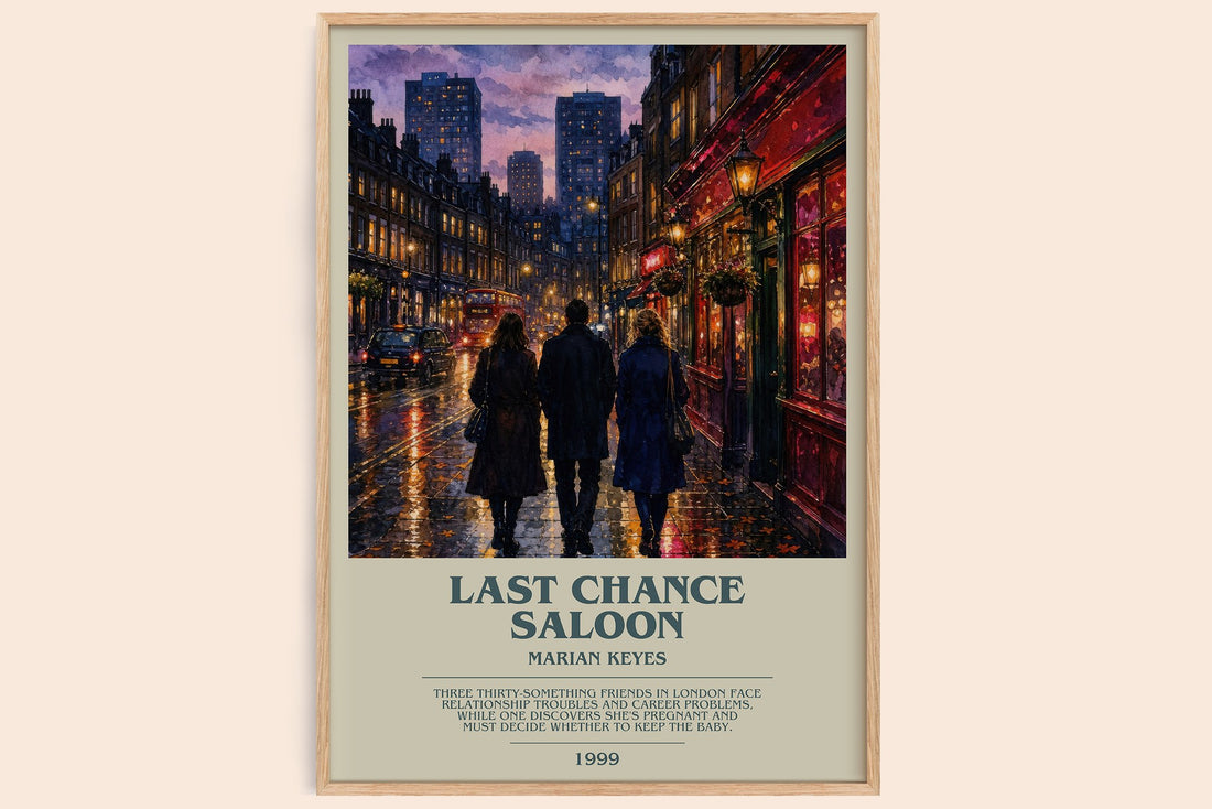 Last Chance Saloon bookish book poster by Marian Keyes – framed literary art print