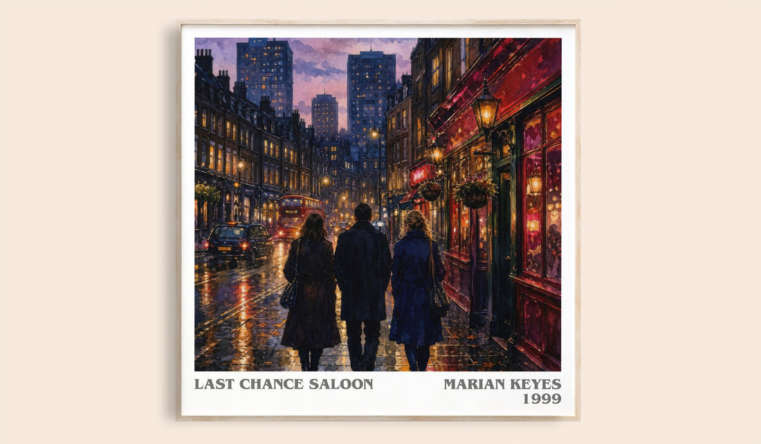 Last Chance Saloon literary book poster by Marian Keyes – framed literary art print