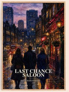 Last Chance Saloon watercolour book poster by Marian Keyes – framed literary art print