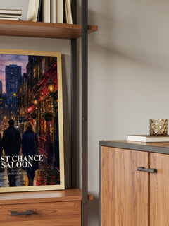 Last Chance Saloon book watercolour illustration paper finish options – matte satin gloss