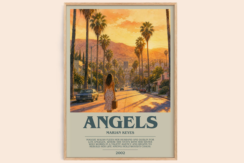 Angels bookish book poster by Marian Keyes – framed literary art print