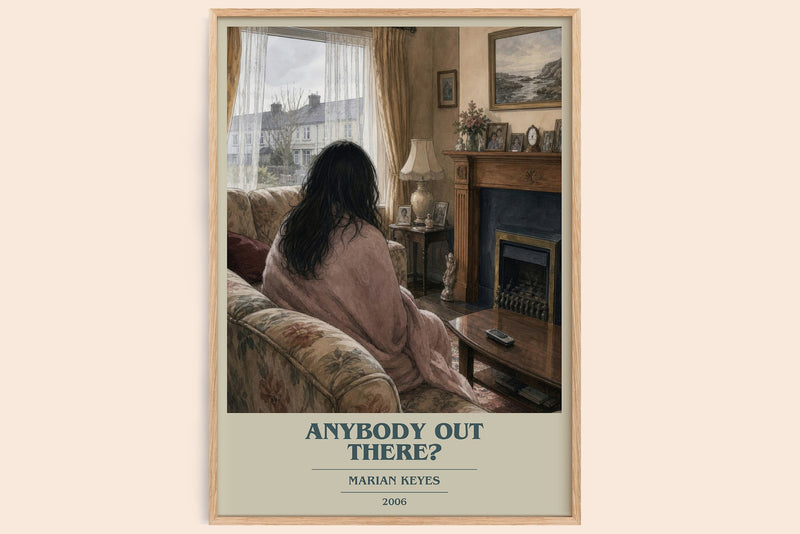 Anybody Out There? book cover book poster by Marian Keyes – framed literary art print