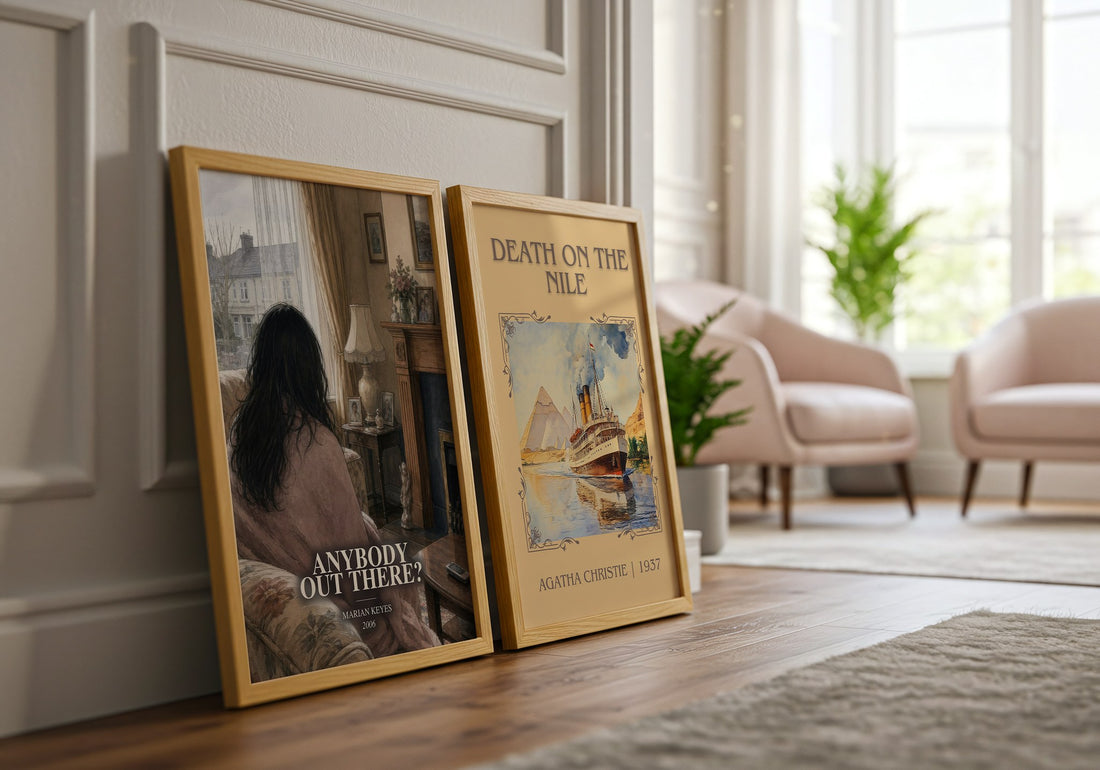 Anybody Out There? watercolour print framed by window – literary home decor
