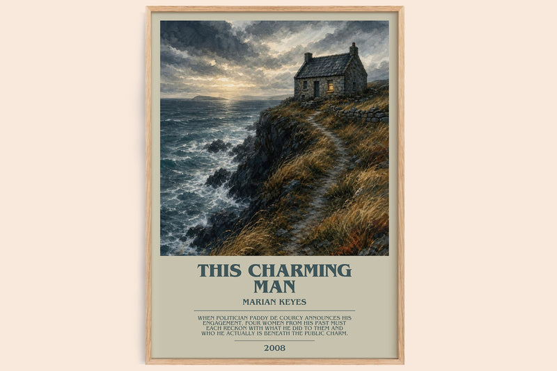 This Charming Man bookish book poster by Marian Keyes – framed literary art print