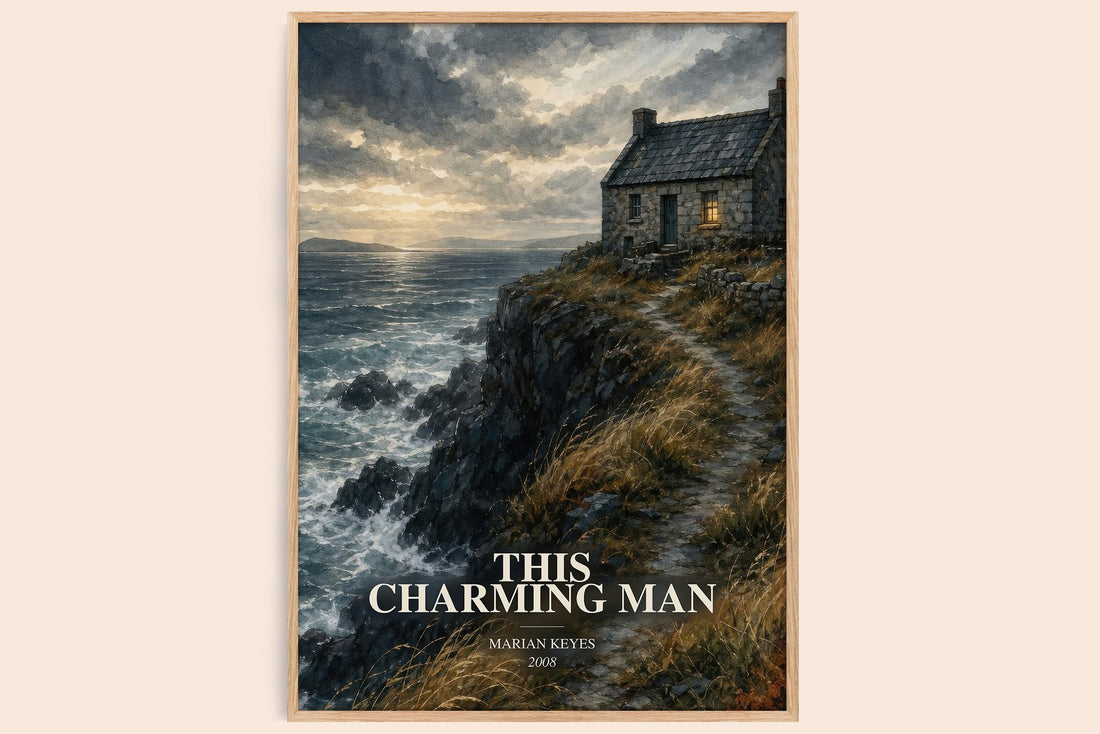 This Charming Man watercolour book poster by Marian Keyes – framed literary art print