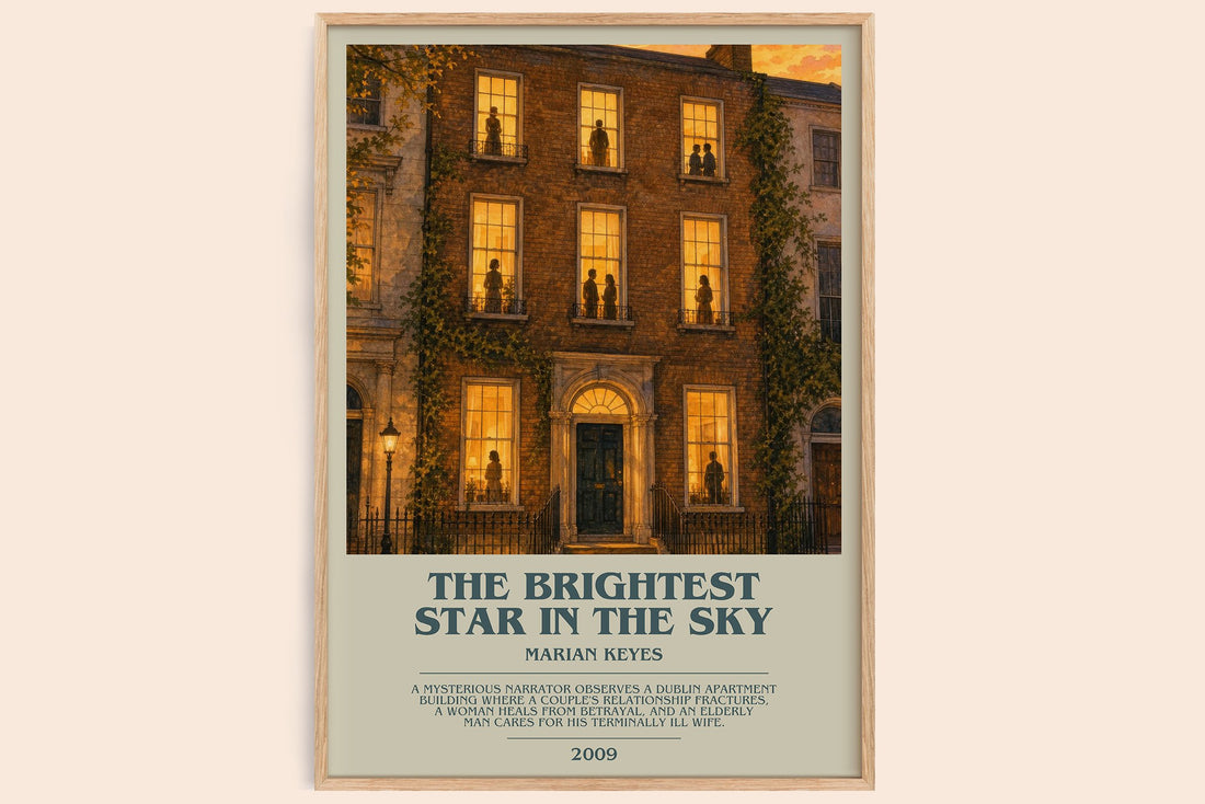 The Brightest Star in the Sky bookish book poster by Marian Keyes – framed literary art print