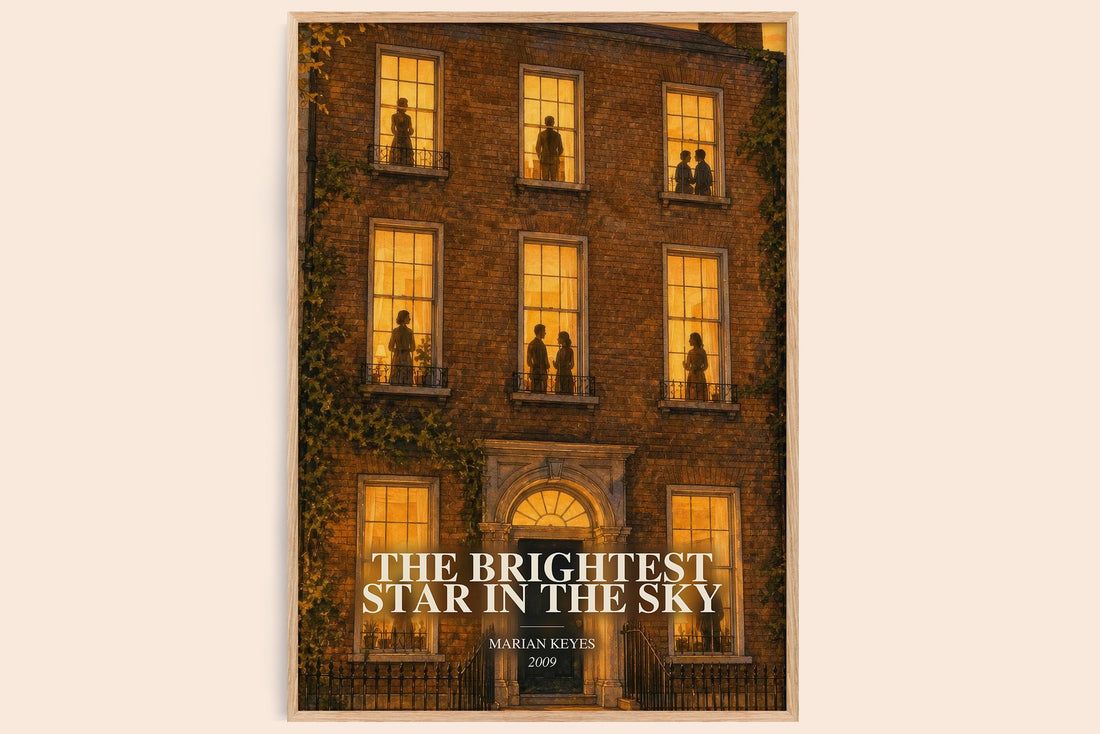 The Brightest Star in the Sky watercolour book poster by Marian Keyes – framed literary art print